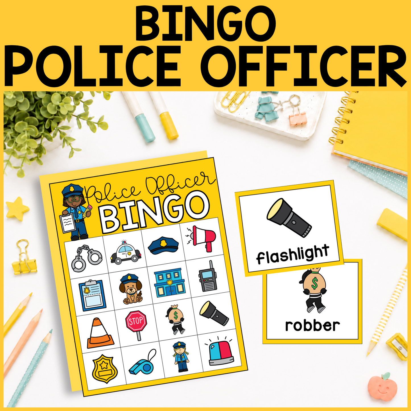 Community Helper Bingo Game: Police Officer