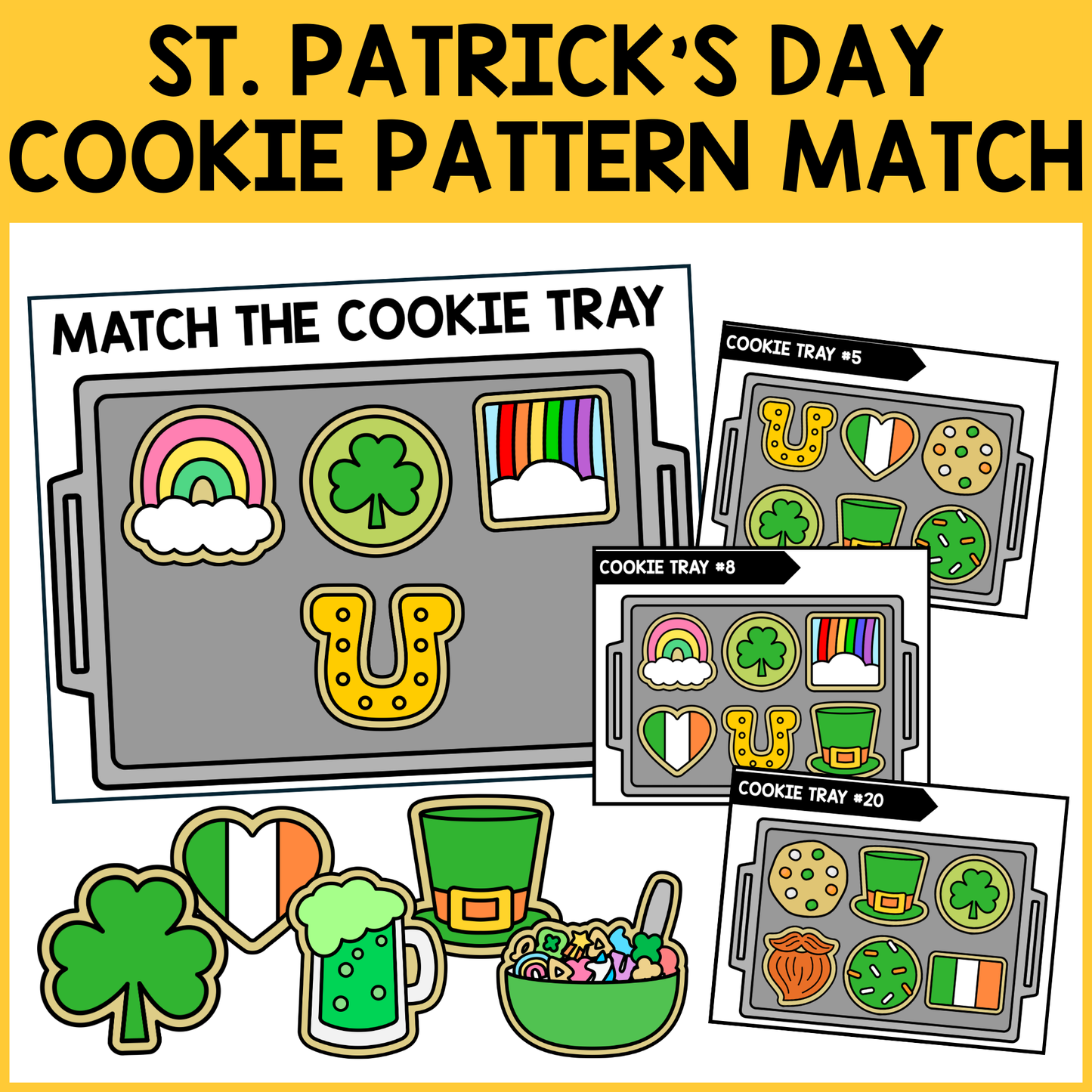 St. Patricks Day Cookie Matching (Patterns Activity)