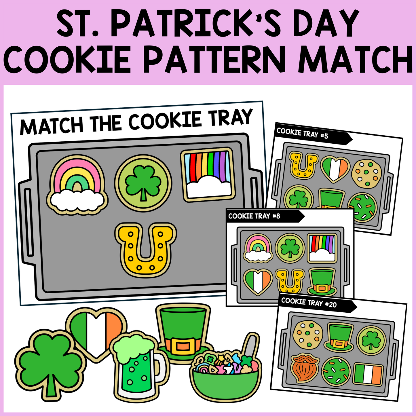St. Patricks Day Cookie Matching (Patterns Activity)