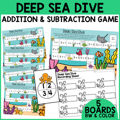 Deep Sea Dive Addition and Subtraction Fluency