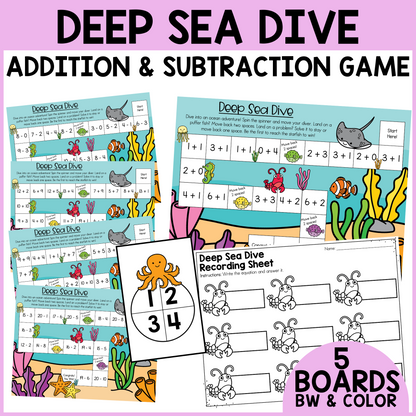 Deep Sea Dive Addition and Subtraction Fluency