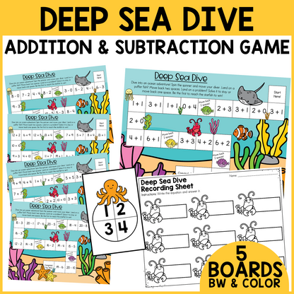 Deep Sea Dive Addition and Subtraction Fluency