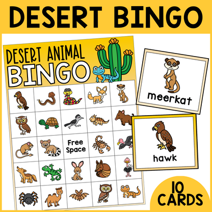 Desert Animal Bingo