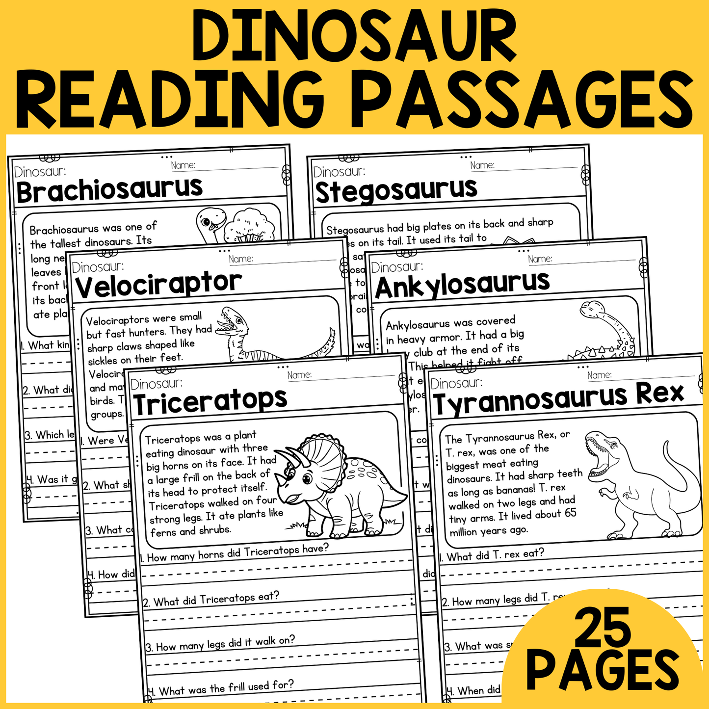 Dinosaur Reading Passages