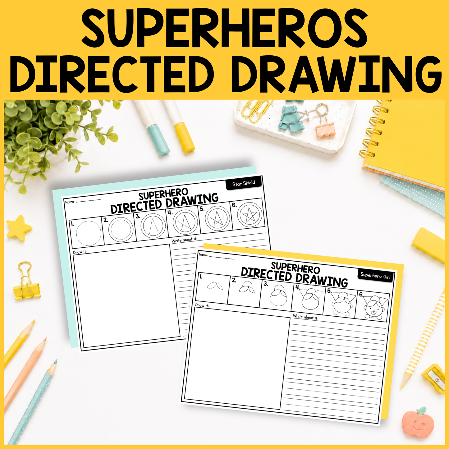 Superhero Directed Drawing