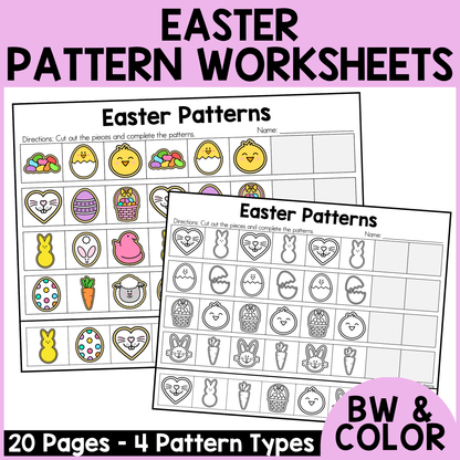 Easter Pattern Worksheets