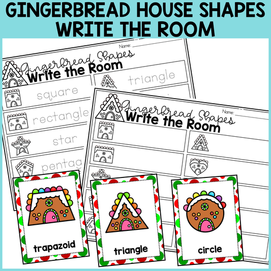Gingerbread House Shapes Write the Room