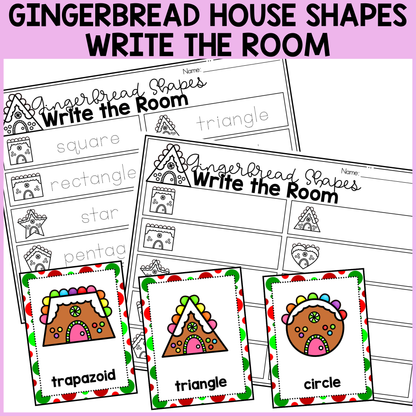 Gingerbread House Shapes Write the Room