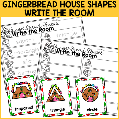 Gingerbread House Shapes Write the Room