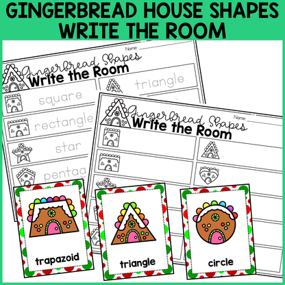 Gingerbread House Shapes Write the Room