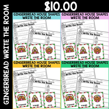 Gingerbread House Shapes Write the Room