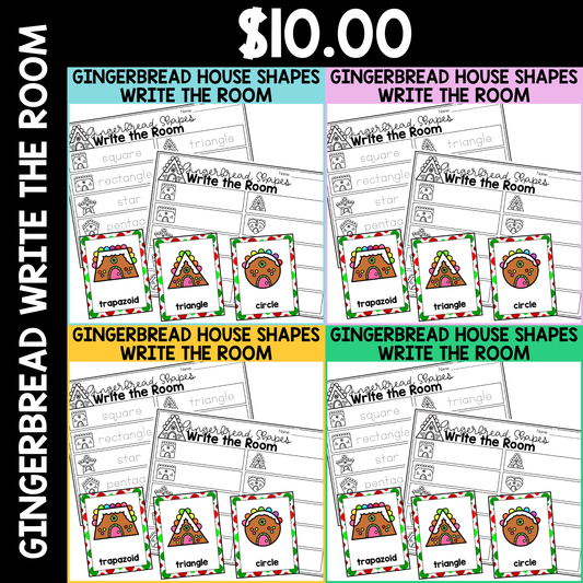 Gingerbread House Shapes Write the Room