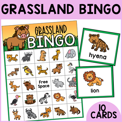 Grassland Animal Bingo
