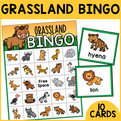 Grassland Animal Bingo