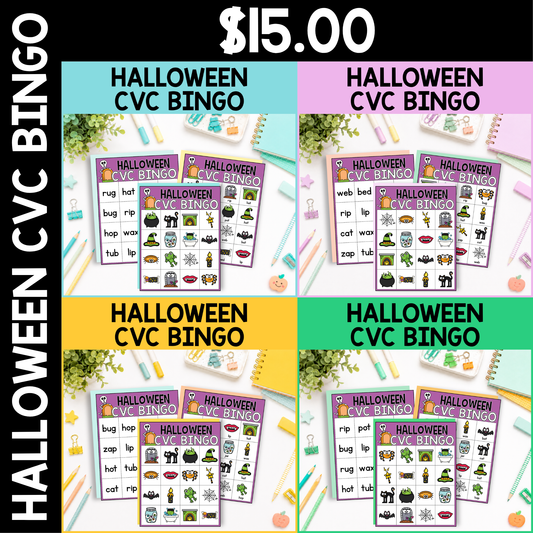 Halloween CVC Word Bingo