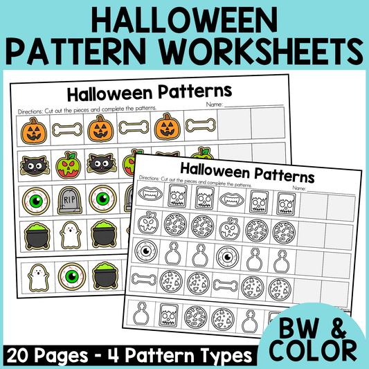 Halloween Pattern Worksheets