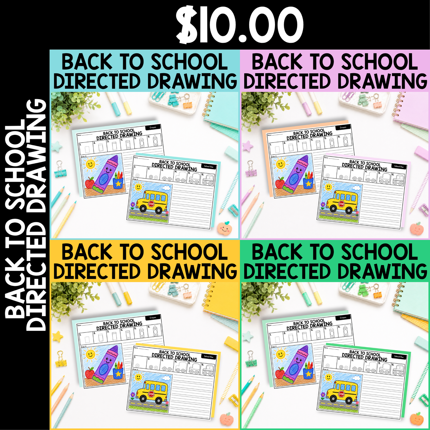 Back to School Directed Drawing