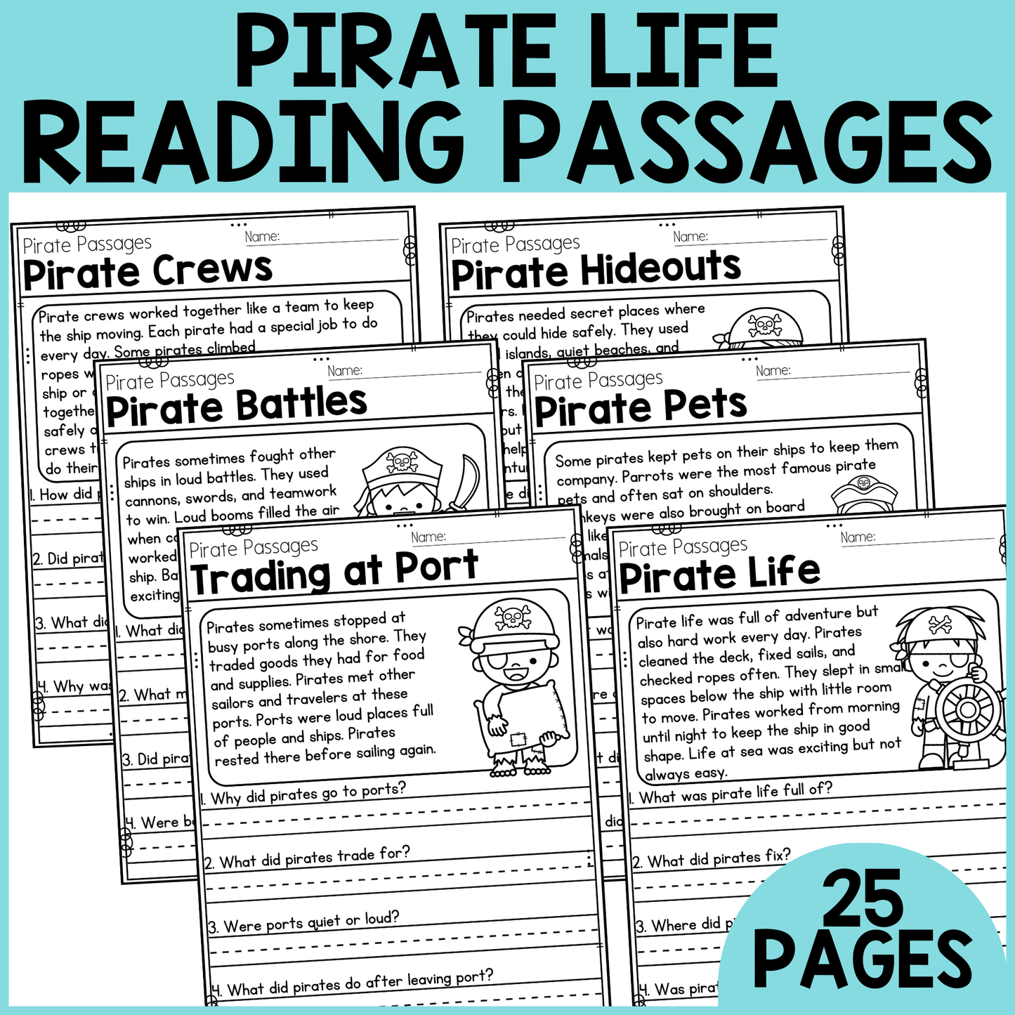Pirate Life Reading Passages