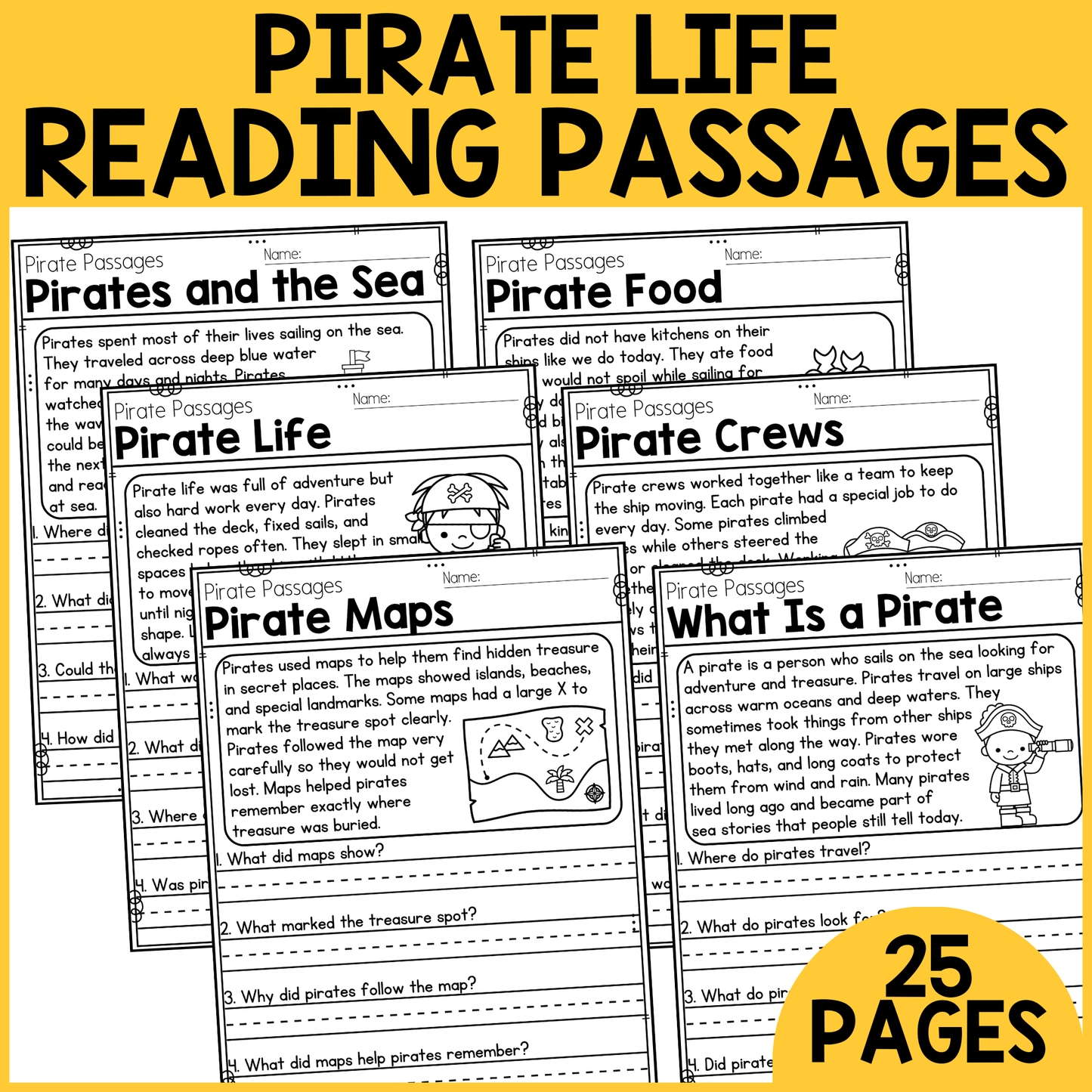 Pirate Life Reading Passages