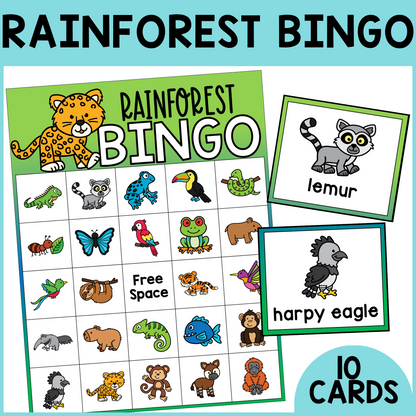 Rainforest Animal Bingo
