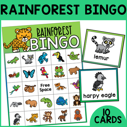 Rainforest Animal Bingo