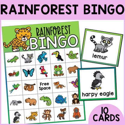 Rainforest Animal Bingo