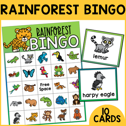 Rainforest Animal Bingo