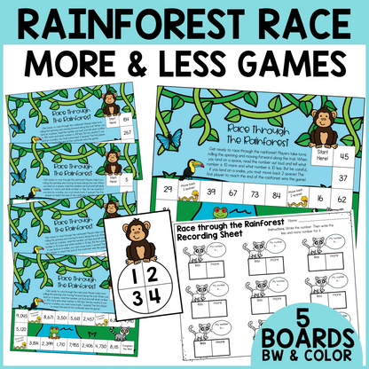 Rainforest Race - 10 More 10 Less / 100 More 100 Less Game