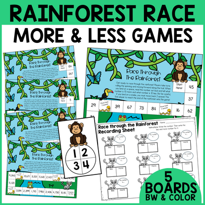 Rainforest Race - 10 More 10 Less / 100 More 100 Less Game