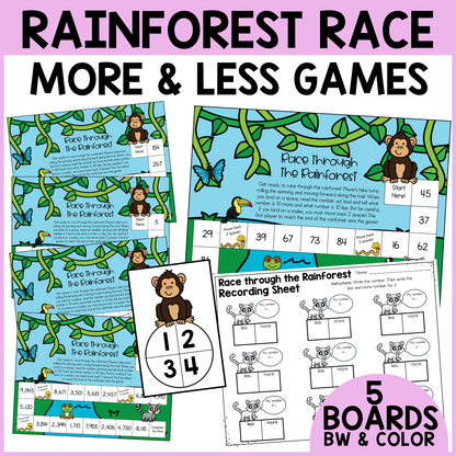 Rainforest Race - 10 More 10 Less / 100 More 100 Less Game