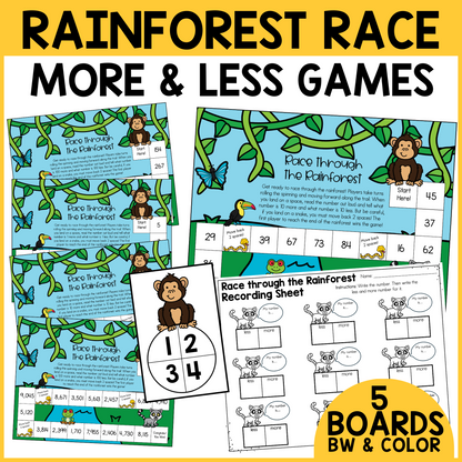 Rainforest Race - 10 More 10 Less / 100 More 100 Less Game