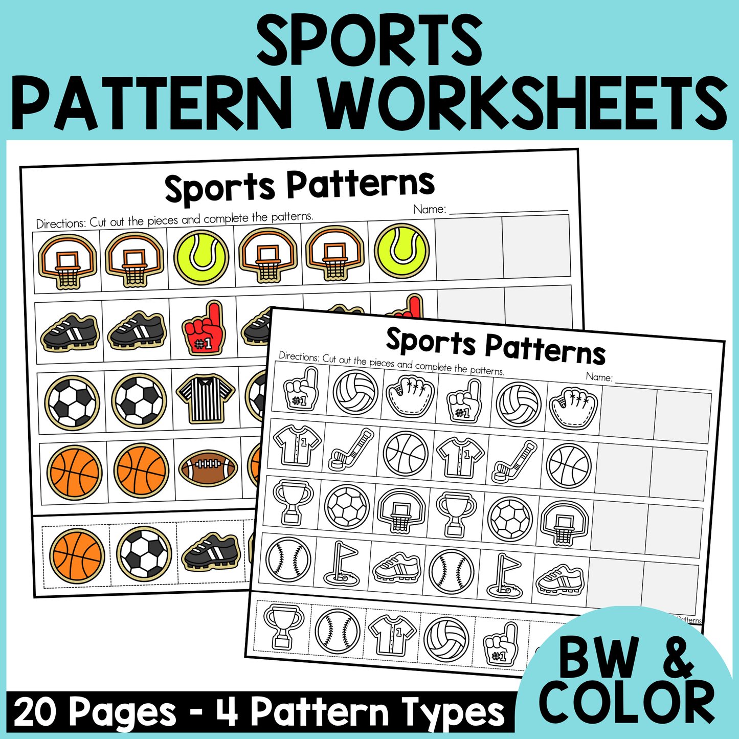 Sports Pattern Worksheets