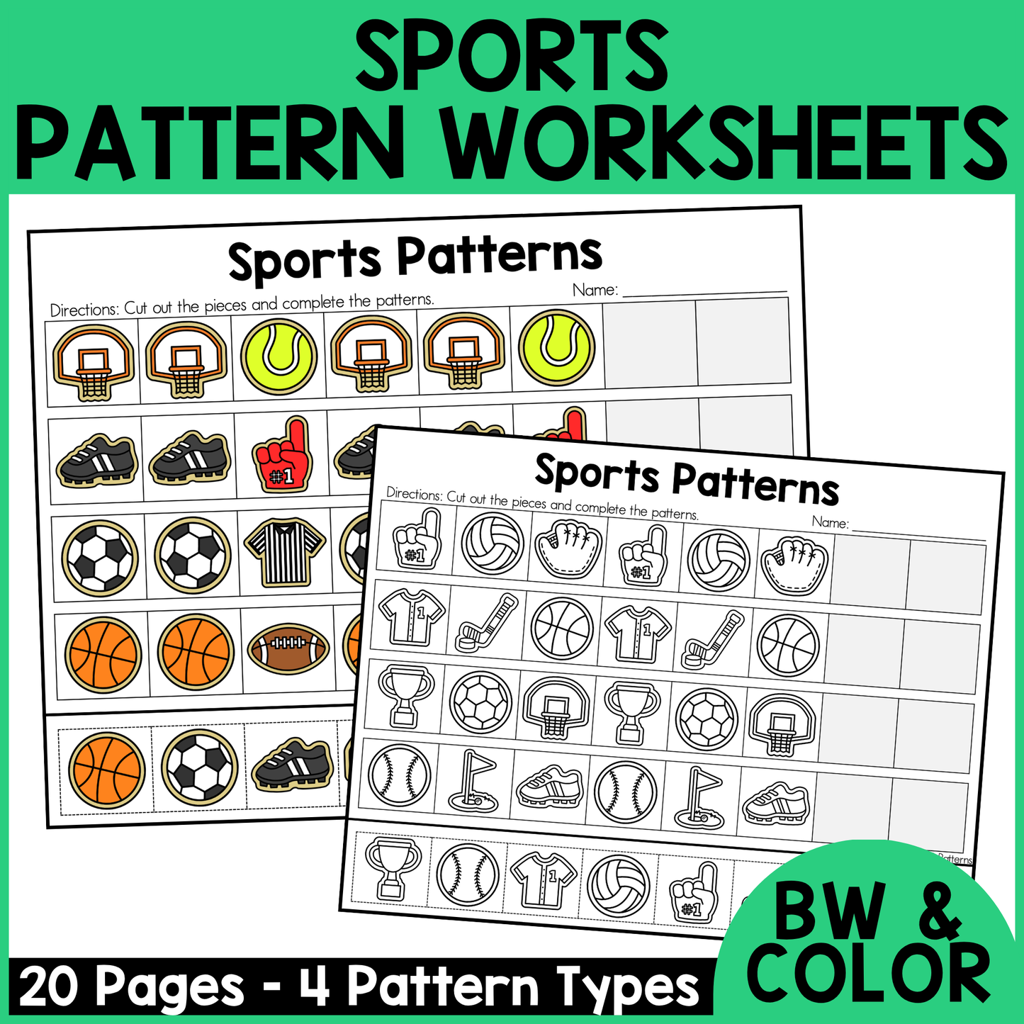 Sports Pattern Worksheets