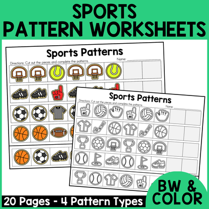 Sports Pattern Worksheets