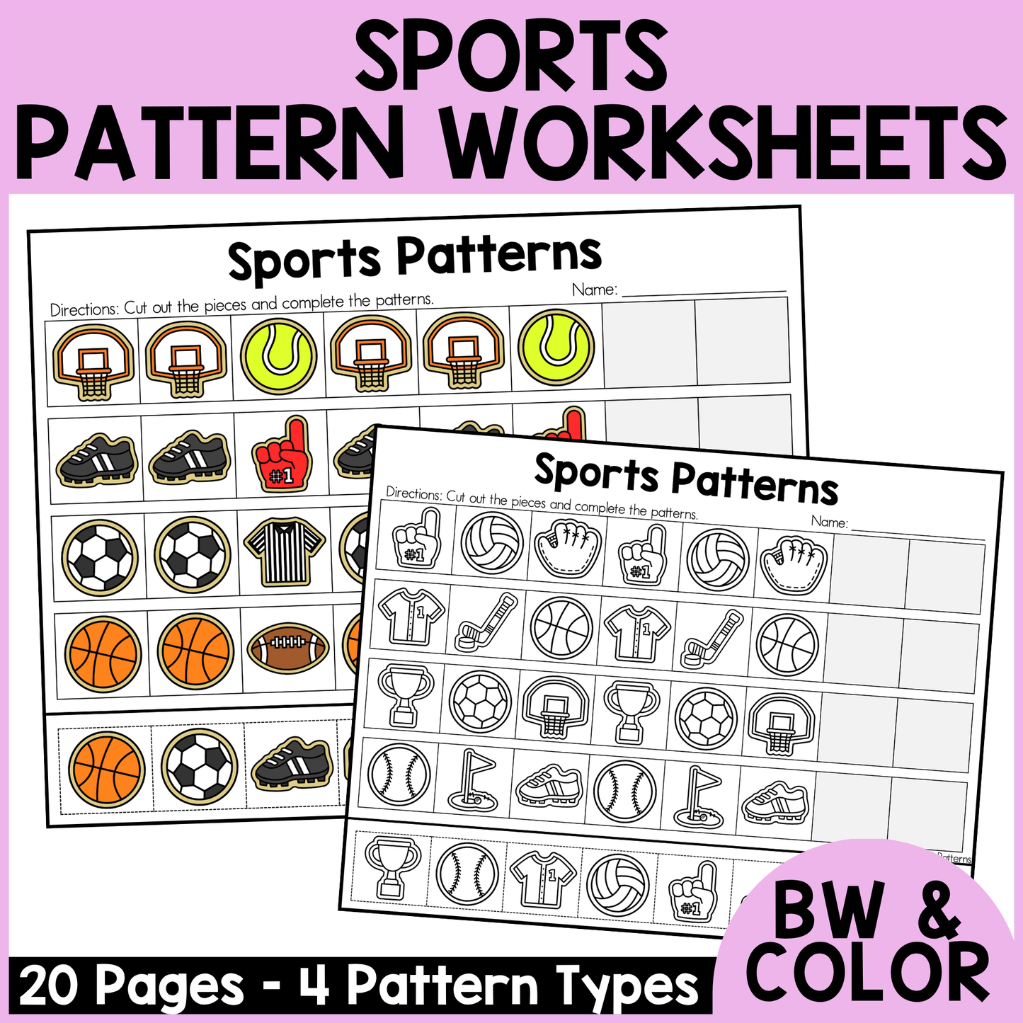 Sports Pattern Worksheets
