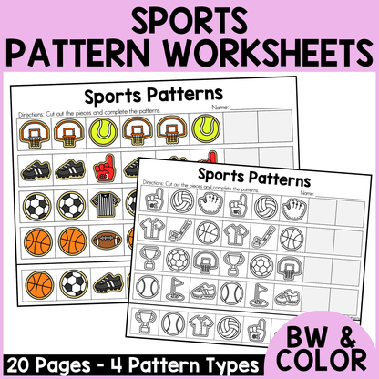Sports Pattern Worksheets