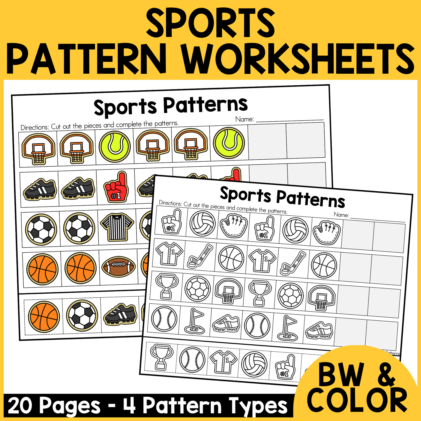 Sports Pattern Worksheets