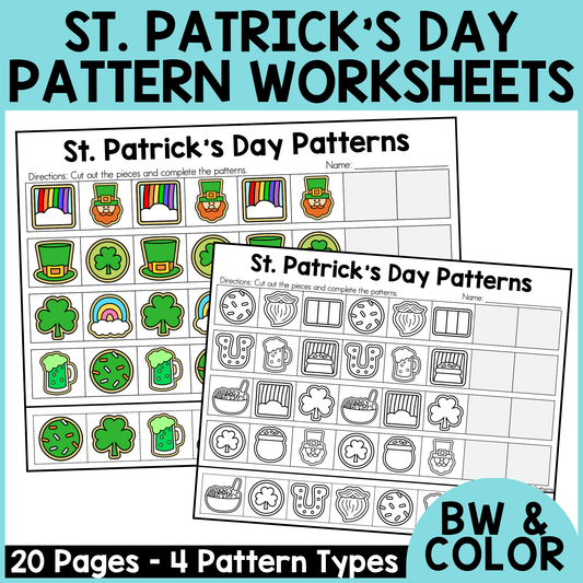 St Patrick's Day Pattern Worksheets