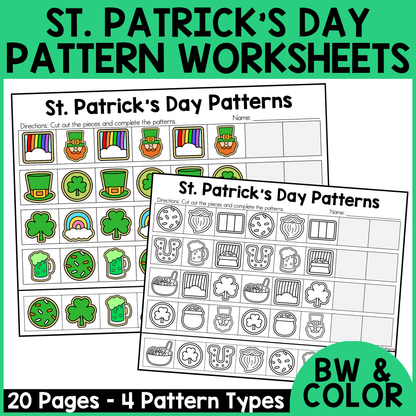 St Patrick's Day Pattern Worksheets