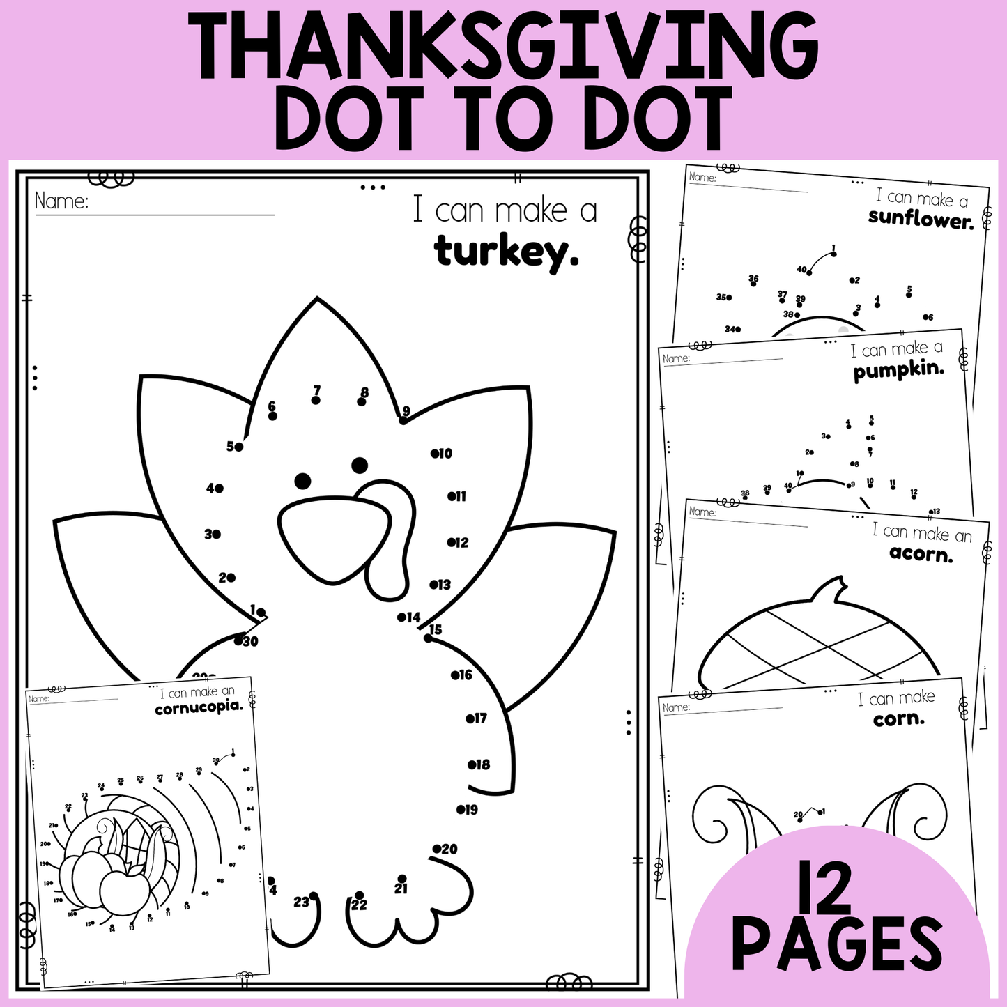 Thanksgiving Dot to Dot