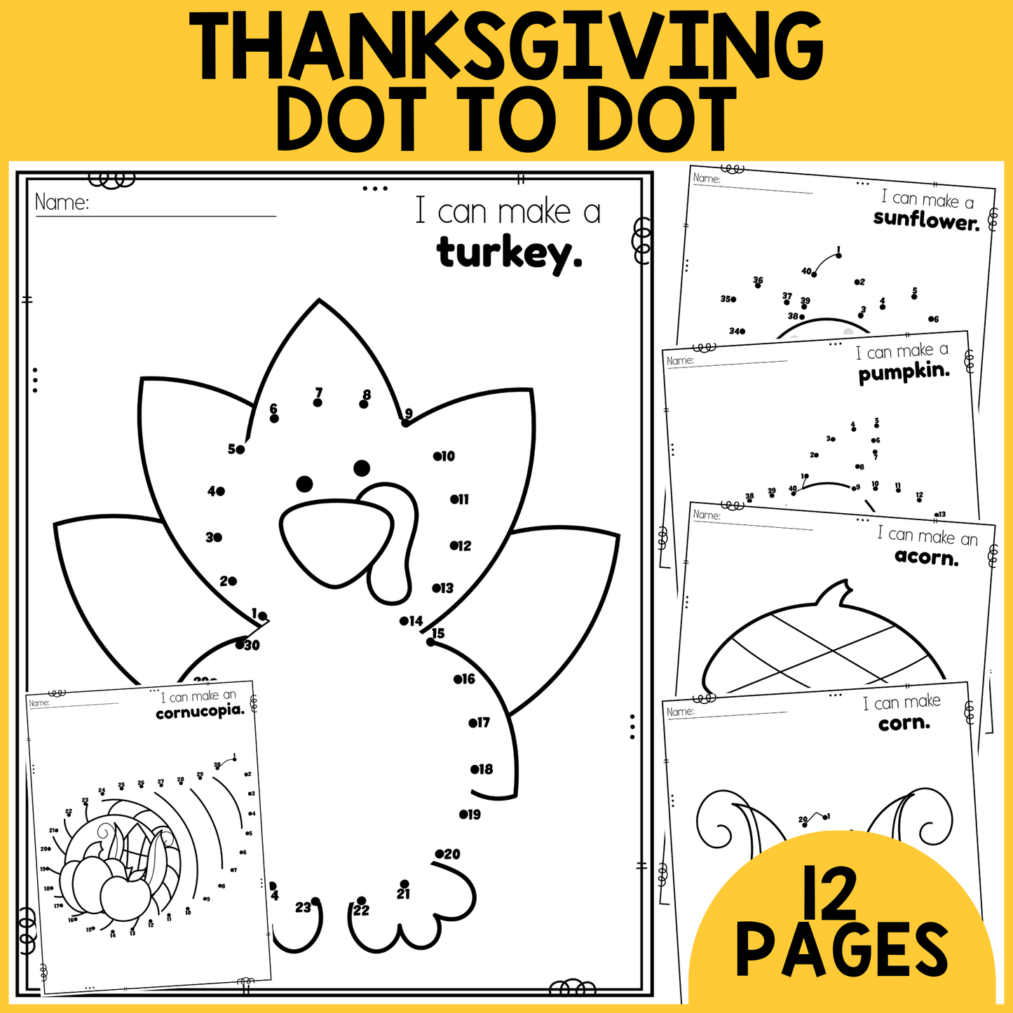 Thanksgiving Dot to Dot