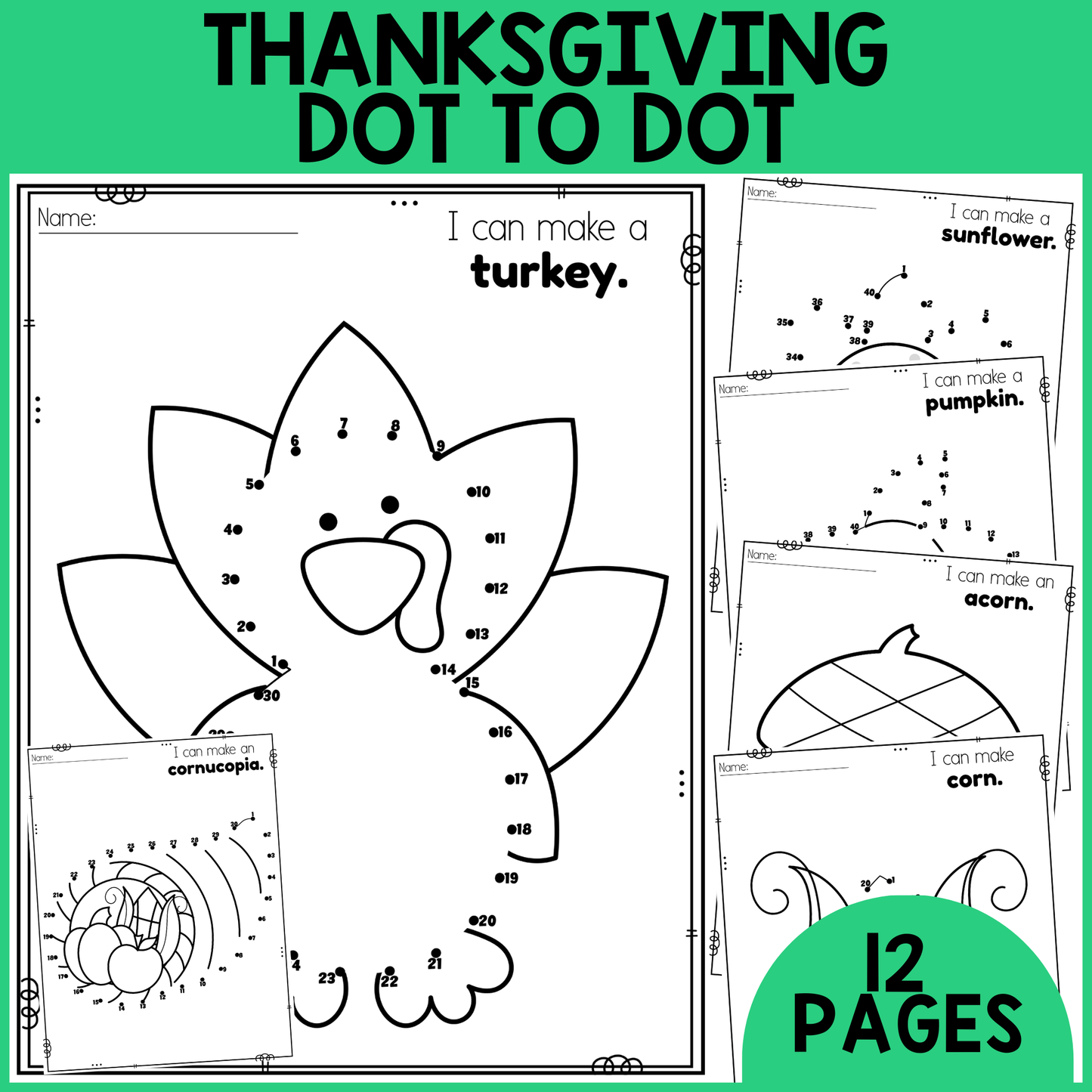 Thanksgiving Dot to Dot