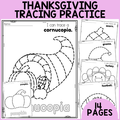 Thanksgiving Tracing Worksheets