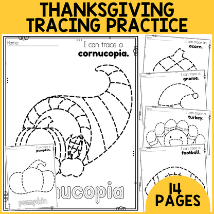 Thanksgiving Tracing Worksheets
