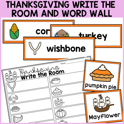 Thanksgiving Write the Room & Word Wall