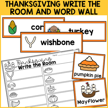 Thanksgiving Write the Room & Word Wall