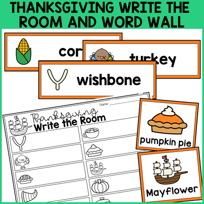 Thanksgiving Write the Room & Word Wall