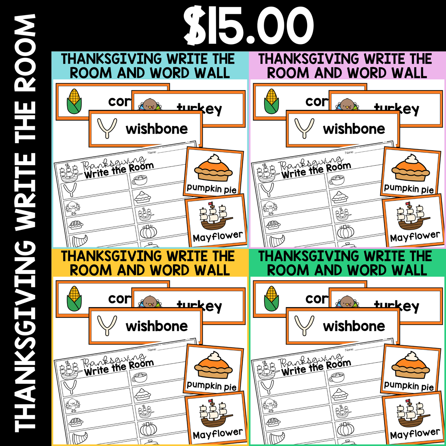 Thanksgiving Write the Room & Word Wall