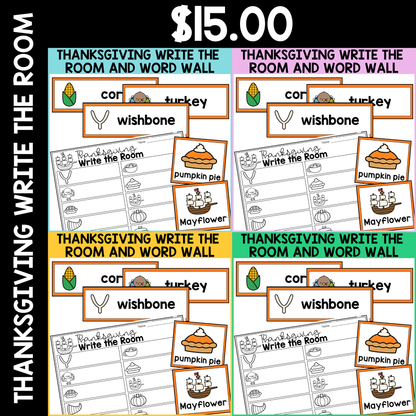 Thanksgiving Write the Room & Word Wall