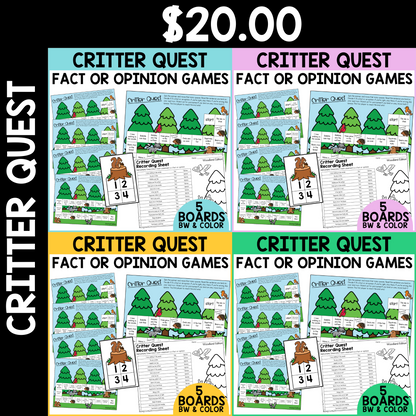 Critter Quest - Fact or Opinion Games